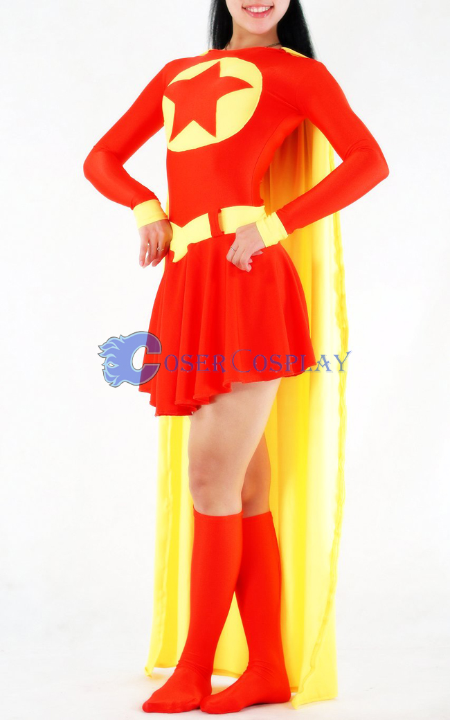 Star Supergirl Cosplay Costume Lycra Halloween